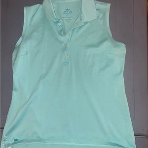 Peter Millar Light Blue Cotton Collared Tank
